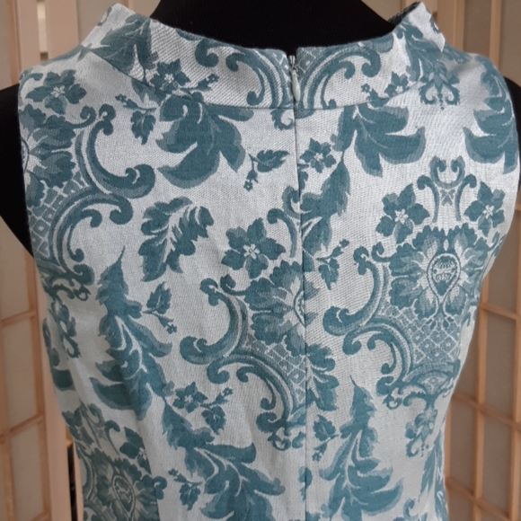 Blue jacquard lined sleeveless sheath dress 6 - Picture 5 of 7